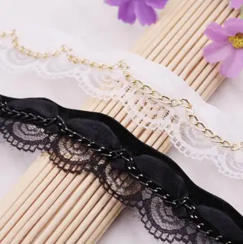 

10Yards Gold Beaded Chain Lace Trims Ribbon Embroidered Lace DIY Child Clothing Skirt Doll Accessories Dentelle Applique Sewing