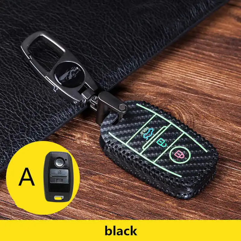 Luminous Carbon fiber Leather Car Smart Key wallet car key cover leather key cases for KIA Optima K3 K5 Sportage 2016 2017 2018
Luminous Carbon fiber Leather Car Smart Key wallet car key cover leather key cases for KIA Optima K3 K5 Sportage 2016 2017 2018