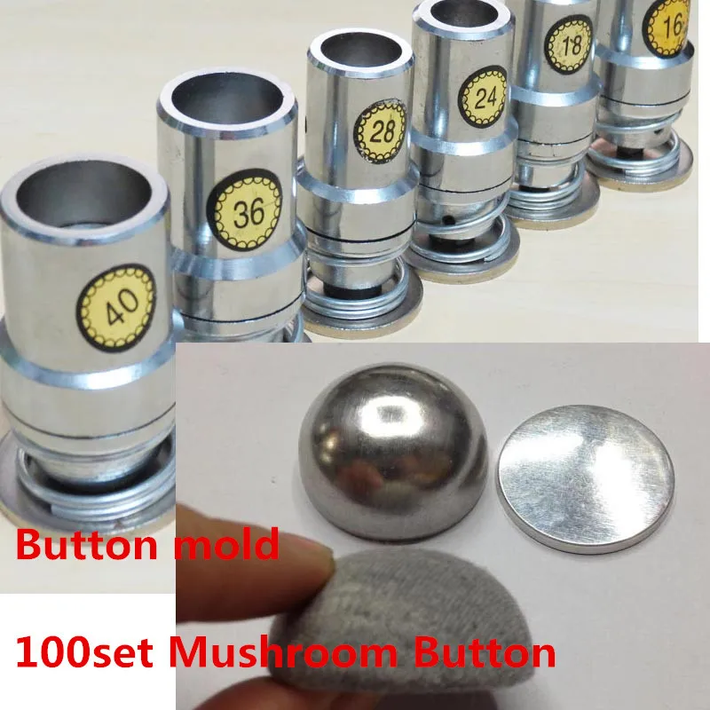 Fabric Covered Mushroom Button Component with Press Machine Dies Mold Tools+100 set Mushroom Fabric Button 16L-60L
Fabric Covered Mushroom Button Component with Press Machine Dies Mold Tools+100 set Mushroom Fabric Button 16L-60L