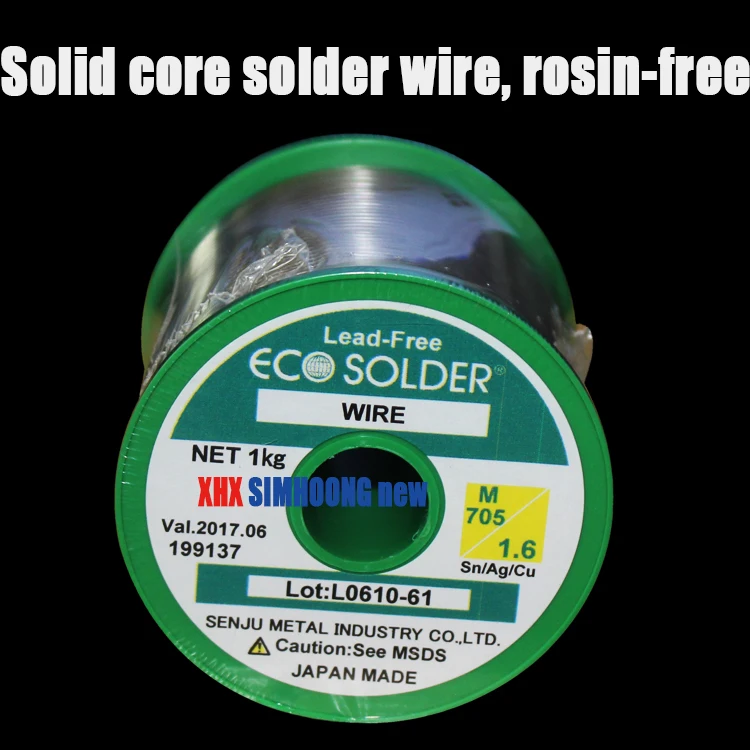 Senju lead-free solder Containing silver solid core / solder wire M705 P3 (WIRE-1.6MM-1KG / volumes) tin wire
Senju lead-free solder Containing silver solid core / solder wire M705 P3 (WIRE-1.6MM-1KG / volumes) tin wire