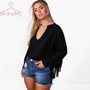 Tassel Sleeve 5XL 6XL 7XL Sweatshirt Women 2017 Autumn Deep V-Neck Streetwear Long Sleeve Oversized Solid Hoodies Sweatshirts
Tassel Sleeve 5XL 6XL 7XL Sweatshirt Women 2017 Autumn Deep V-Neck Streetwear Long Sleeve Oversized Solid Hoodies Sweatshirts