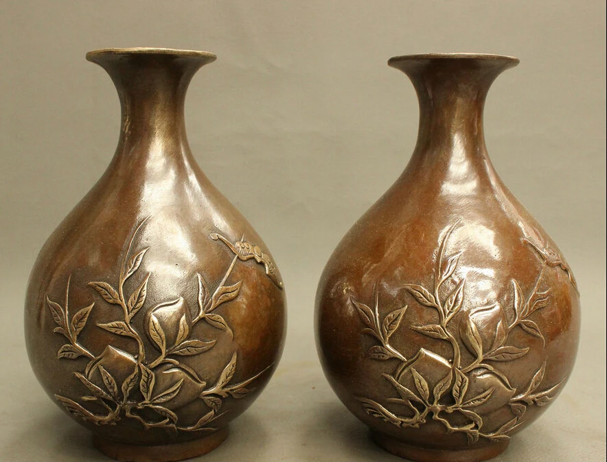 Marked Chinese Bronze Copper Folk Auspicious Shou Fu Peach Statue Pot Vase Pair
Marked Chinese Bronze Copper Folk Auspicious Shou Fu Peach Statue Pot Vase Pair