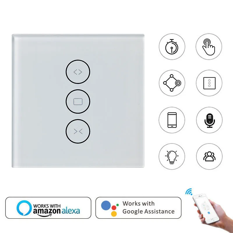 EU/US Smart Life WiFi Curtain Switch Touch APP Smart Voice Control By Alexa Google Phone Control for Electric Curtain Motor XNC
EU/US Smart Life WiFi Curtain Switch Touch APP Smart Voice Control By Alexa Google Phone Control for Electric Curtain Motor XNC