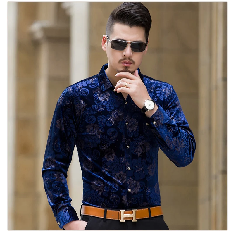 2018 Autumn Winter thick warm floral velvet shirt fashion casual long sleeve men thicken floral shirt Soft and comfortable
2018 Autumn Winter thick warm floral velvet shirt fashion casual long sleeve men thicken floral shirt Soft and comfortable