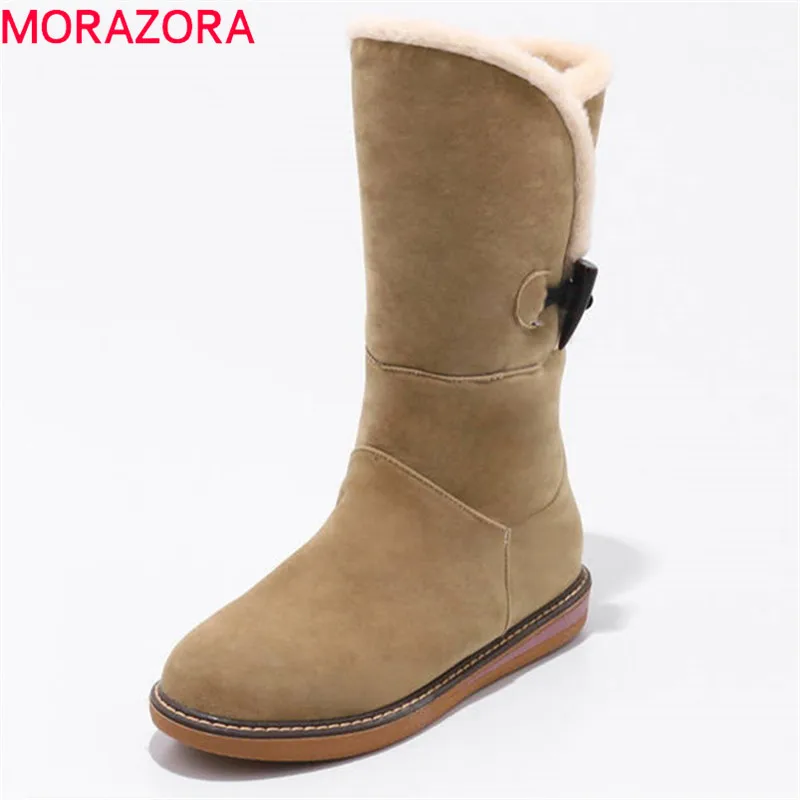 MORAZORA 2020 newest snow boots round autumn winter warm short plush mid calf boots flat comfortable casual women boots red
MORAZORA 2020 newest snow boots round autumn winter warm short plush mid calf boots flat comfortable casual women boots red