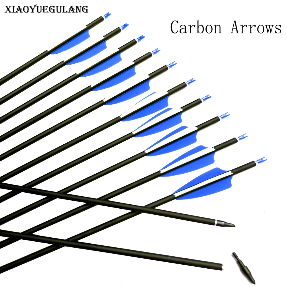 6/12/24pcs 28"/30"31" Carbon Arrows 3" vanes Feather/ Replaced Arrowheads/Tip hunting for Recurve Bow/Compound Bow
6/12/24pcs 28"/30"31" Carbon Arrows 3" vanes Feather/ Replaced Arrowheads/Tip hunting for Recurve Bow/Compound Bow