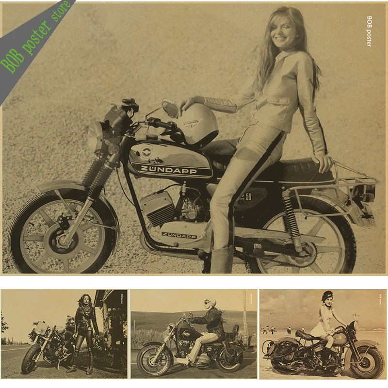 Vintage poster Motorcycle Retro kraft paper Poster home bar Decorative wall sticker
Vintage poster Motorcycle Retro kraft paper Poster home bar Decorative wall sticker