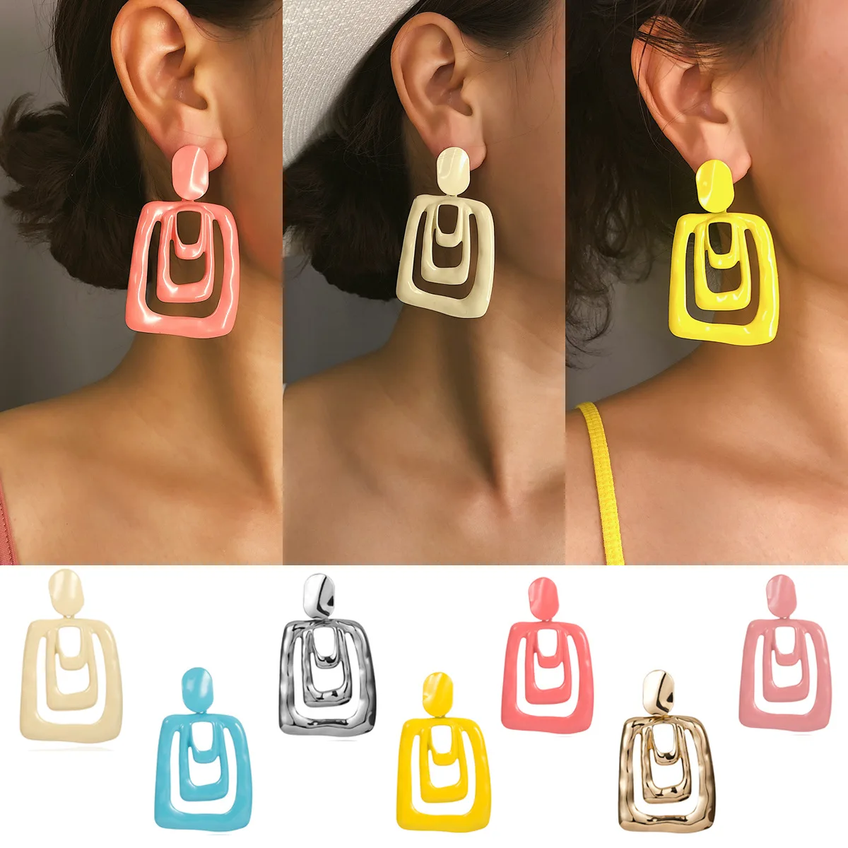 Women Fashion Street Shooting Tide Geometric Earrings Candycolored Exaggerated Dangle Earrings for Women Boucle D'oreille 2019
Women Fashion Street Shooting Tide Geometric Earrings Candycolored Exaggerated Dangle Earrings for Women Boucle D'oreille 2019