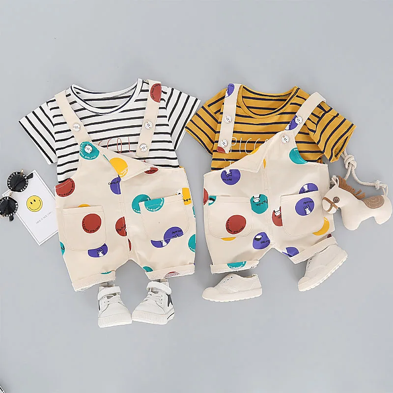 2pcs Baby Outfits Sets Summer Baby Boys Clothing Set For Boy Stripe Tshirt + Strap Pants Baby Suits Newborn Baby Boy Clothes
2pcs Baby Outfits Sets Summer Baby Boys Clothing Set For Boy Stripe Tshirt + Strap Pants Baby Suits Newborn Baby Boy Clothes