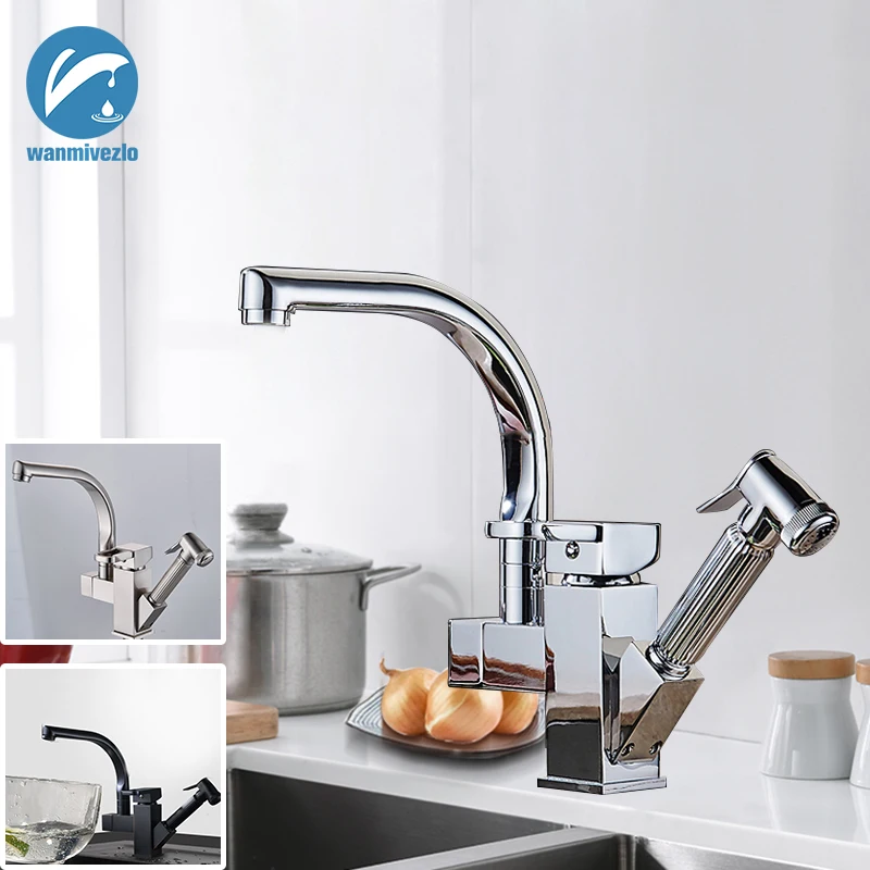Dual Spout Pull Out Kitchen Faucets Deck Mounted 360 Degree Rotation Shower Sprayer Kitchen Taps with Hot and Cold Water Pipes
Dual Spout Pull Out Kitchen Faucets Deck Mounted 360 Degree Rotation Shower Sprayer Kitchen Taps with Hot and Cold Water Pipes