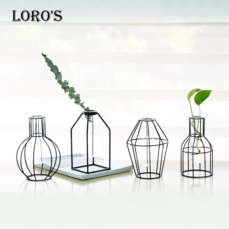 Simple Black Wrought Iron Geometry Vase Decoration Glass Hydroponic Plant Flower Inserter Dry Vase Bedroom Table Top Decoration
Simple Black Wrought Iron Geometry Vase Decoration Glass Hydroponic Plant Flower Inserter Dry Vase Bedroom Table Top Decoration
