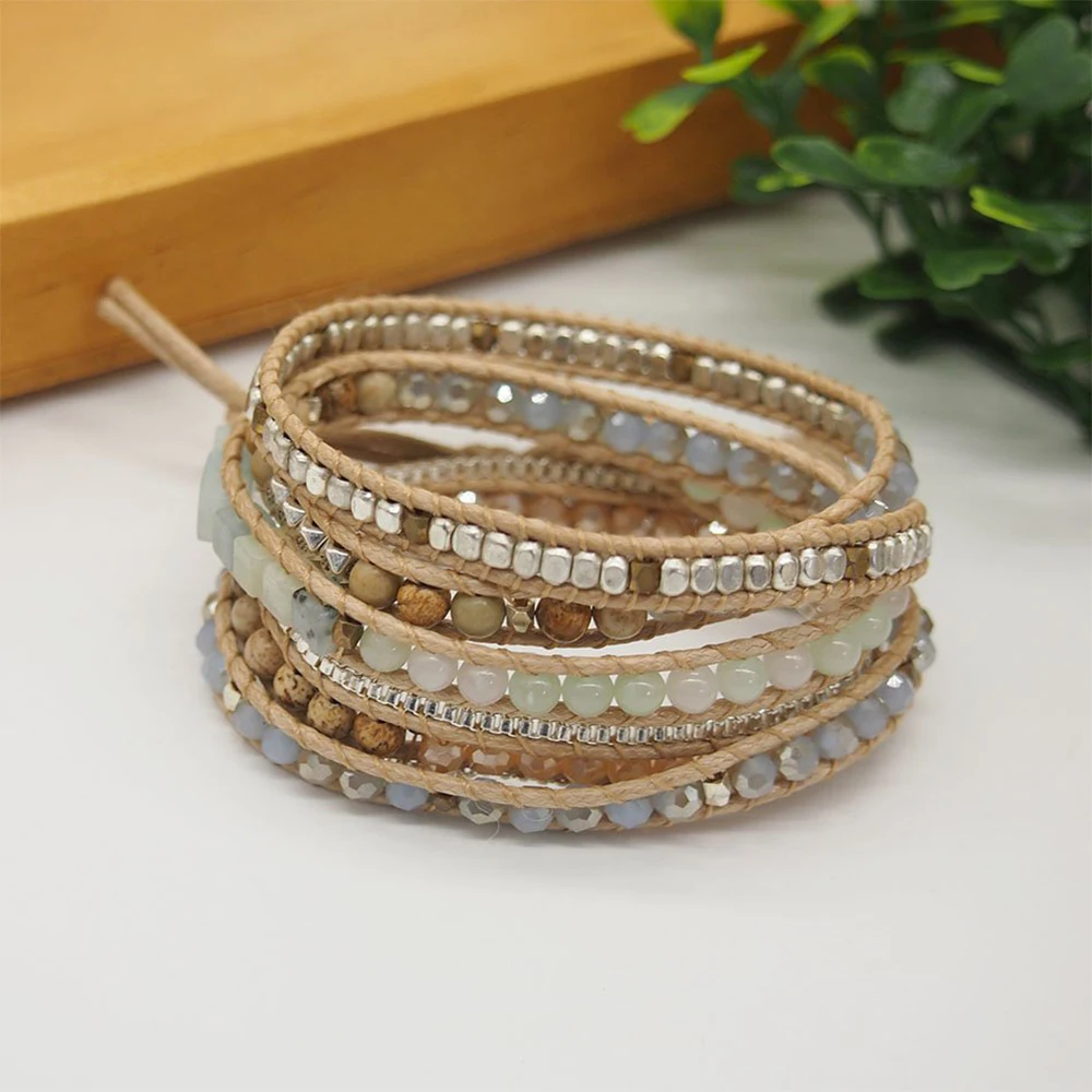 Amazonite Mix 5 Wrap Bracelet, Boho Beadwork 316 Stainless Steel Box Chain Unisex Bracelet Jewelry for Women Men Drop Ship
Amazonite Mix 5 Wrap Bracelet, Boho Beadwork 316 Stainless Steel Box Chain Unisex Bracelet Jewelry for Women Men Drop Ship