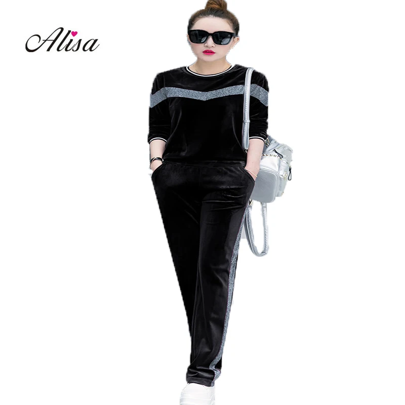 2018 New Winter Women Tracksuit Long Sleeve O-neck Pullover + Full Length Velvet Women's Sportssuits Patchwork Causal 2 Pcs Set
2018 New Winter Women Tracksuit Long Sleeve O-neck Pullover + Full Length Velvet Women's Sportssuits Patchwork Causal 2 Pcs Set