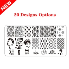 Pcs New 6 1X12 centímetros Prego Stamping Template Charme Placa Konad Nail Art Polonês DIY Prego Selo ferramentas(China)