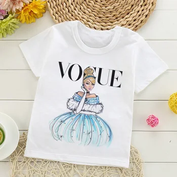 Fashion New VOGUE Princess Print Kids T Shirts Funny Kawaii Cartoon Girls Tops Harajuku White O-Neck Short Sleeves Boys T Shirt
Fashion New VOGUE Princess Print Kids T Shirts Funny Kawaii Cartoon Girls Tops Harajuku White O-Neck Short Sleeves Boys T Shirt