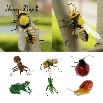 

MagiDeal Insect Ornament Colorful Fridge Magnet Outdoor Patio Animal Miniature Kids Toys Bee Ant Ladybird Frog Katydid Snail