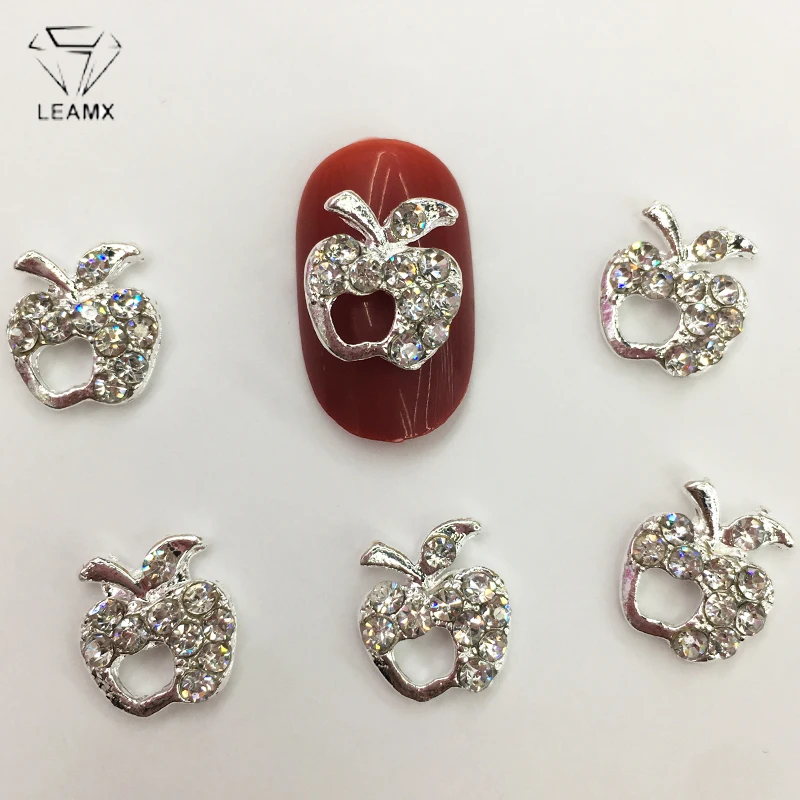 LEAMX 10 PCS/bag Nails Charms Rhinestone Apple Nails Art Decorations 3D Silver Metal Nail Jewelry Accessories Nail Stud Tip L430
LEAMX 10 PCS/bag Nails Charms Rhinestone Apple Nails Art Decorations 3D Silver Metal Nail Jewelry Accessories Nail Stud Tip L430