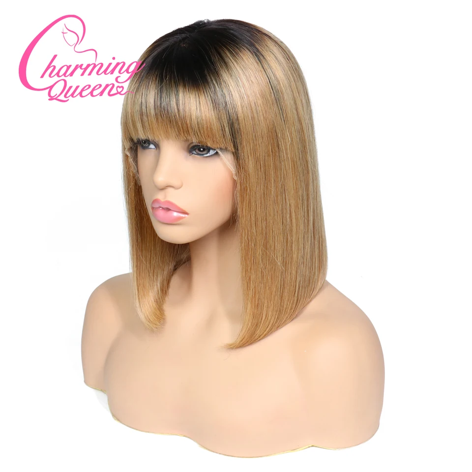 Lace Front Human Hair Wigs Ombre Straight Short Bob Lace Wig With Bang Brazilian Remy Hair Wigs For Black Women Charming Queen
Lace Front Human Hair Wigs Ombre Straight Short Bob Lace Wig With Bang Brazilian Remy Hair Wigs For Black Women Charming Queen