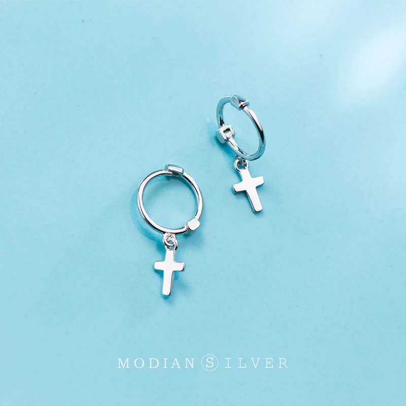 Modian Classic Luxury Cross Silver Hoop Earrings For Women Real 925 Sterling Silver Sparkling Unique Party Jewelry Brincos
Modian Classic Luxury Cross Silver Hoop Earrings For Women Real 925 Sterling Silver Sparkling Unique Party Jewelry Brincos