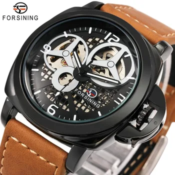 FORSINING New Black Men's Skeleton Watch Italy Antique Brown Genuine Leather Strap Auto Skeleton Military Mechanical Wristwatch
FORSINING New Black Men's Skeleton Watch Italy Antique Brown Genuine Leather Strap Auto Skeleton Military Mechanical Wristwatch