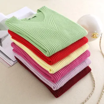 NEW Autumn Winter Women Pullovers Sweater Knitted Elasticity Casual Jumper Fashion Slim V-neck Short Female Bottom Sweaters AA28
NEW Autumn Winter Women Pullovers Sweater Knitted Elasticity Casual Jumper Fashion Slim V-neck Short Female Bottom Sweaters AA28