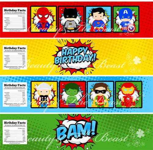 Superheroes Bottle Water Labels The Avengers Party Wrappers Baby Shower Birthday Party Decorations Kids Party Supplies
Superheroes Bottle Water Labels The Avengers Party Wrappers Baby Shower Birthday Party Decorations Kids Party Supplies