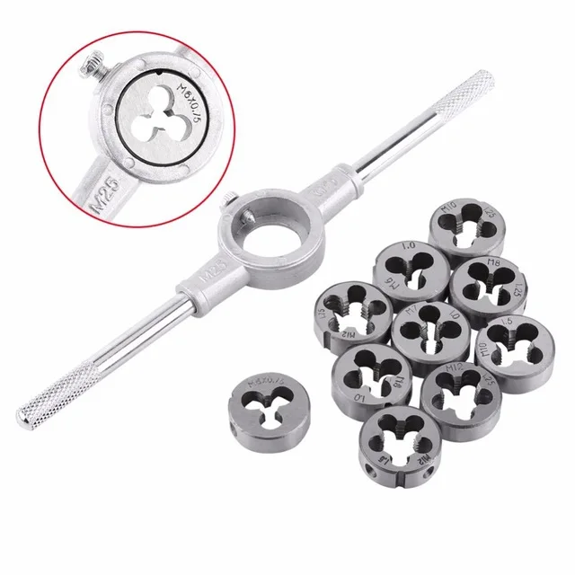 8pcs/set Metric Hss Circular Tap Die Set M3 M4 M5 M6 M8 M10 M12 Screw Thread Plugs Taps with Wrench Broaching Hand Tools Set
8pcs/set Metric Hss Circular Tap Die Set M3 M4 M5 M6 M8 M10 M12 Screw Thread Plugs Taps with Wrench Broaching Hand Tools Set
