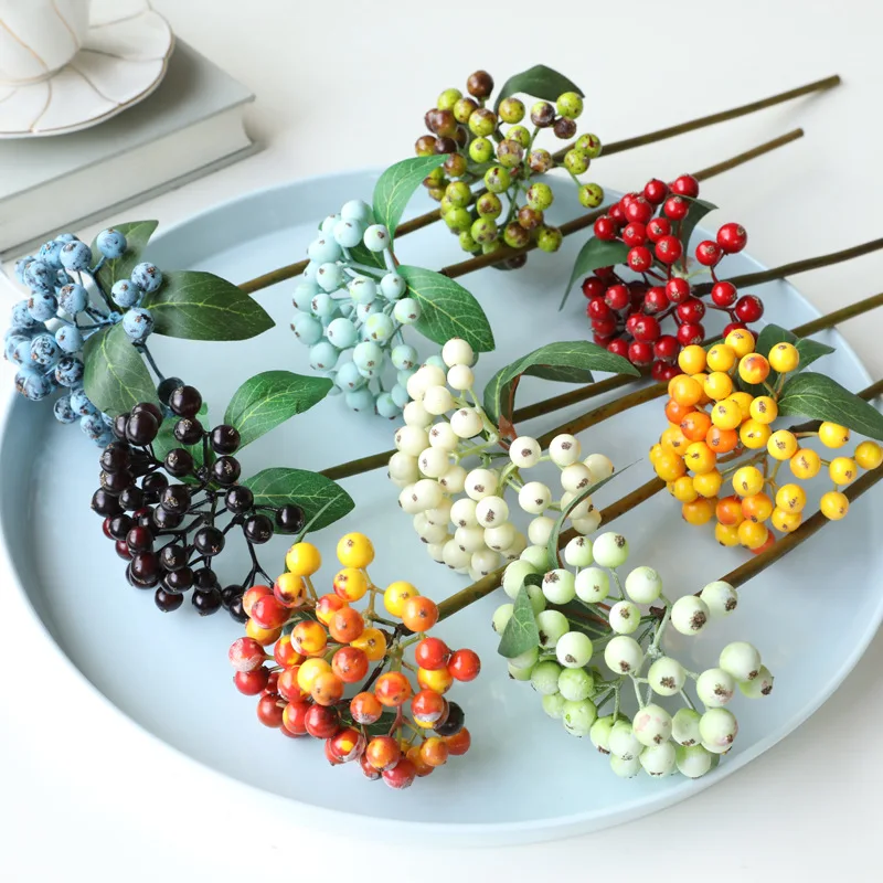 European artificial flower small fruit bunch branch living room decoration Christmas decoration flower arrangement accessories s
European artificial flower small fruit bunch branch living room decoration Christmas decoration flower arrangement accessories s