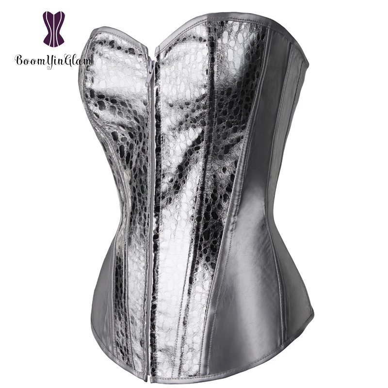 Zip Up Women'S Dance Wear Costumes Body Shaperwear Corselet Silver Leather Corset Bustier With Lacing Ribbon 856#
Zip Up Women'S Dance Wear Costumes Body Shaperwear Corselet Silver Leather Corset Bustier With Lacing Ribbon 856#