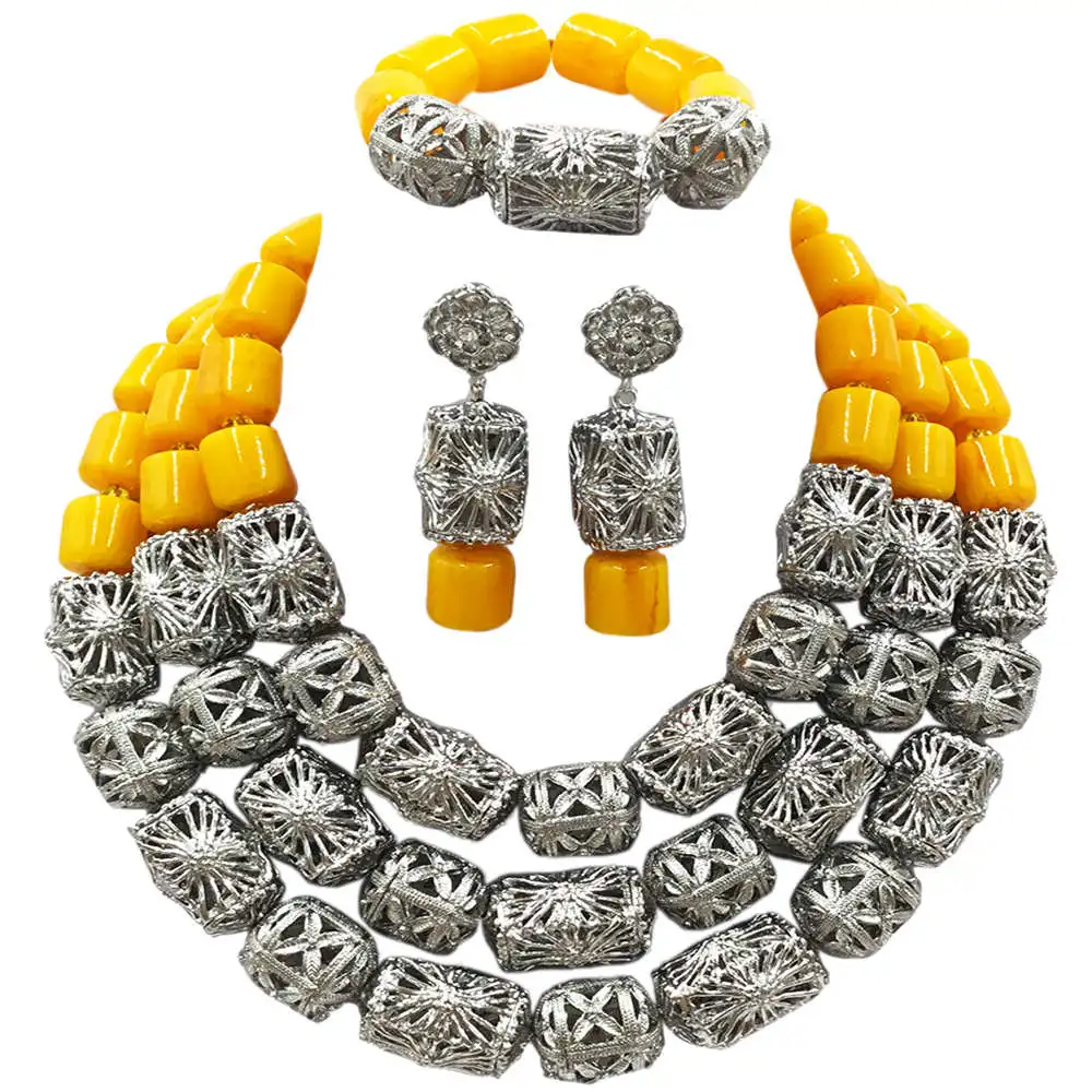 Fashion Yellow Artificial Coral Beads Nigerian Beads Jewelry Set African Wedding Jewelry Sets FSH-013 
Fashion Yellow Artificial Coral Beads Nigerian Beads Jewelry Set African Wedding Jewelry Sets FSH-013