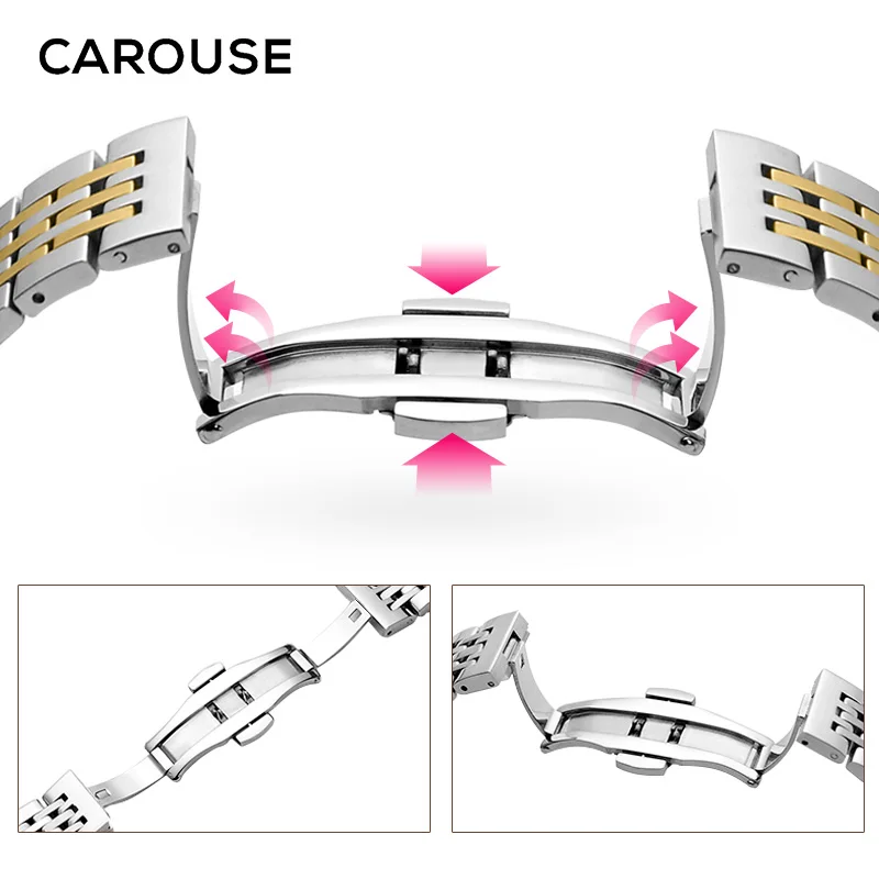 Ремешок для часов Carouse металлический браслет из нержавеющей стали 12 мм 14 16 18 20 22