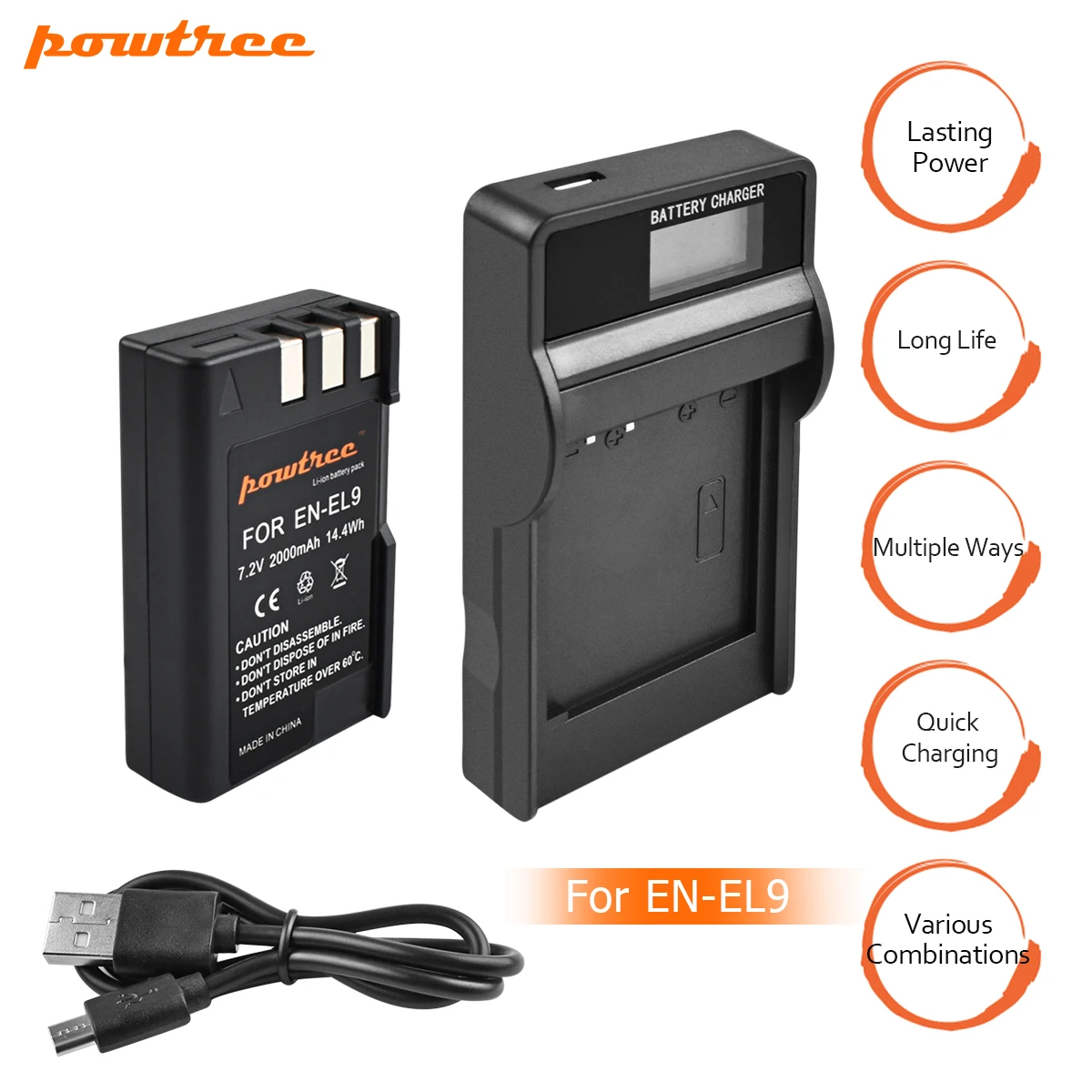 1X EN-EL9 EN EL9 ENEL9 Rechargeable Camera Battery+Battery LCD Charger for Nikon EN-EL9a D40 D60 D40X D5000 D3000 E1007N L20
1X EN-EL9 EN EL9 ENEL9 Rechargeable Camera Battery+Battery LCD Charger for Nikon EN-EL9a D40 D60 D40X D5000 D3000 E1007N L20