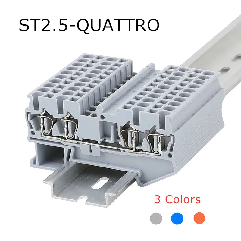 10pcs ST 2.5-QUATTRO PHOENIX Type Din Rail 4 Contacts Spring-cage Quick Connector Ground Modular Terminal Block
10pcs ST 2.5-QUATTRO PHOENIX Type Din Rail 4 Contacts Spring-cage Quick Connector Ground Modular Terminal Block