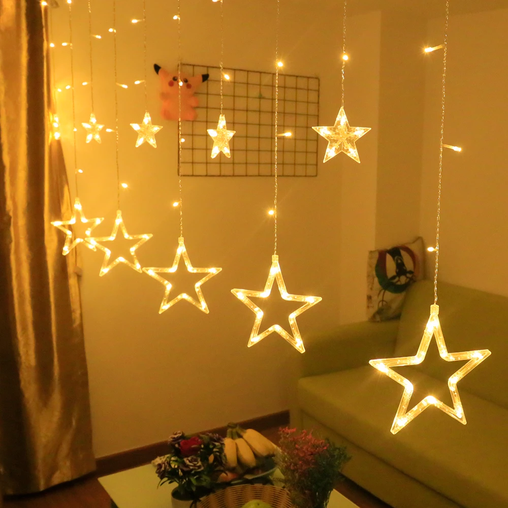FS-LED Romantic Fairy Star led Curtains String light 2m warm white EU220v Christmas garland light for wedding party holiday deco
FS-LED Romantic Fairy Star led Curtains String light 2m warm white EU220v Christmas garland light for wedding party holiday deco