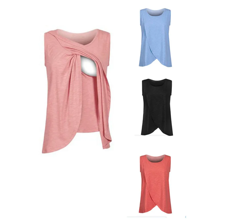Summer Wear Sleeveless Maternity Double Layer Blouse Tees Breastfeeding Shirts For Women Nursing Tops Women Maternity Clothes
Summer Wear Sleeveless Maternity Double Layer Blouse Tees Breastfeeding Shirts For Women Nursing Tops Women Maternity Clothes