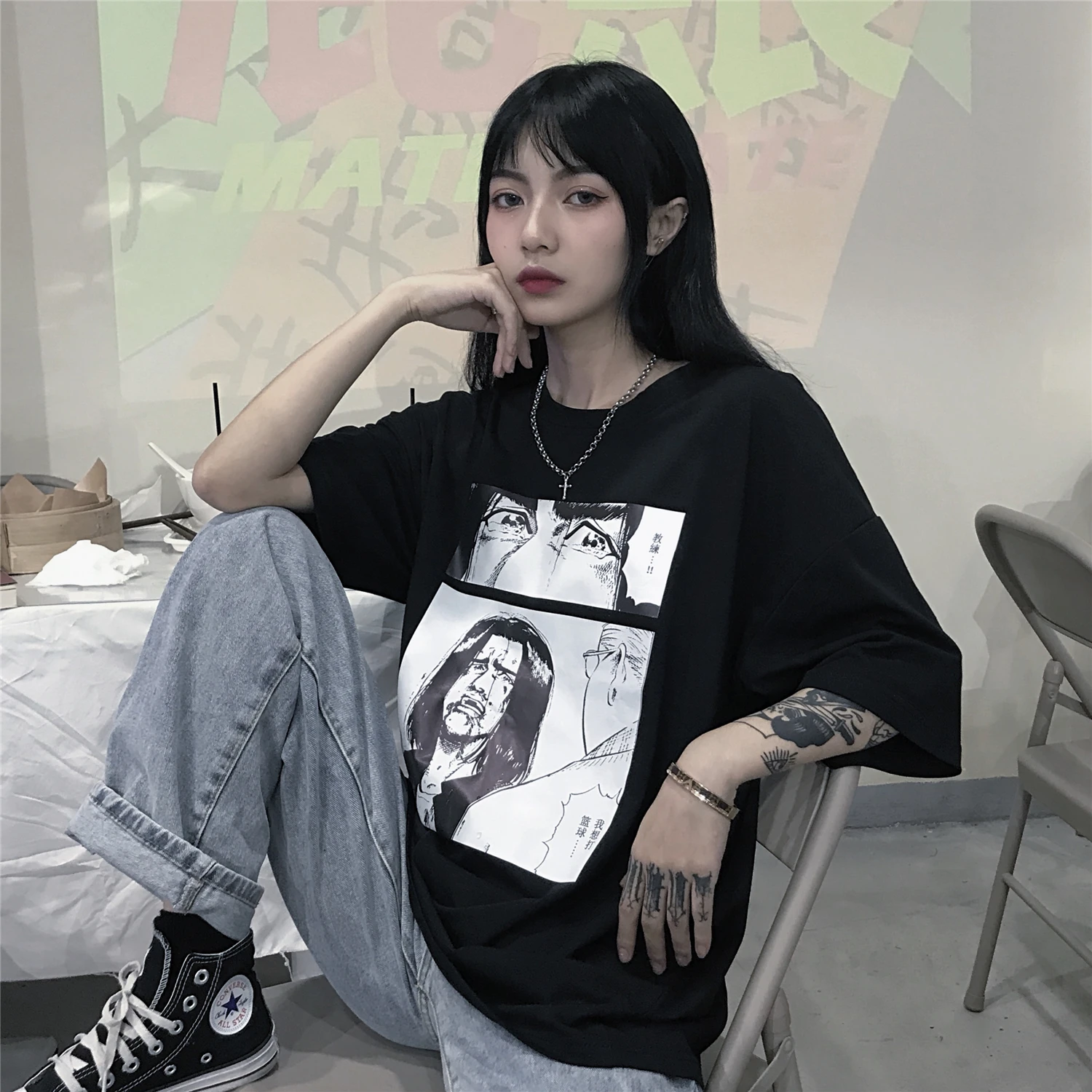Harajuku Vintage T-shirt Women Fashion Streetwear Clothing Summer Korean Style Ulzzang Comic Printed T-shirts Female Loose Tops
Harajuku Vintage T-shirt Women Fashion Streetwear Clothing Summer Korean Style Ulzzang Comic Printed T-shirts Female Loose Tops