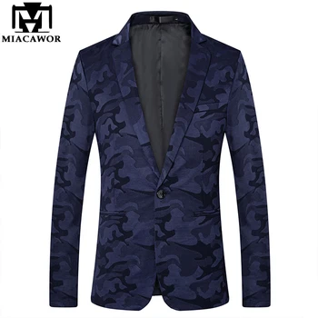 MIACAWOR New Casual Men Suits Blazers One Button Blazer Masculino Camouflage Men Blazer Slim Fit Suit Jacket Plus Size 5XL J544
MIACAWOR New Casual Men Suits Blazers One Button Blazer Masculino Camouflage Men Blazer Slim Fit Suit Jacket Plus Size 5XL J544