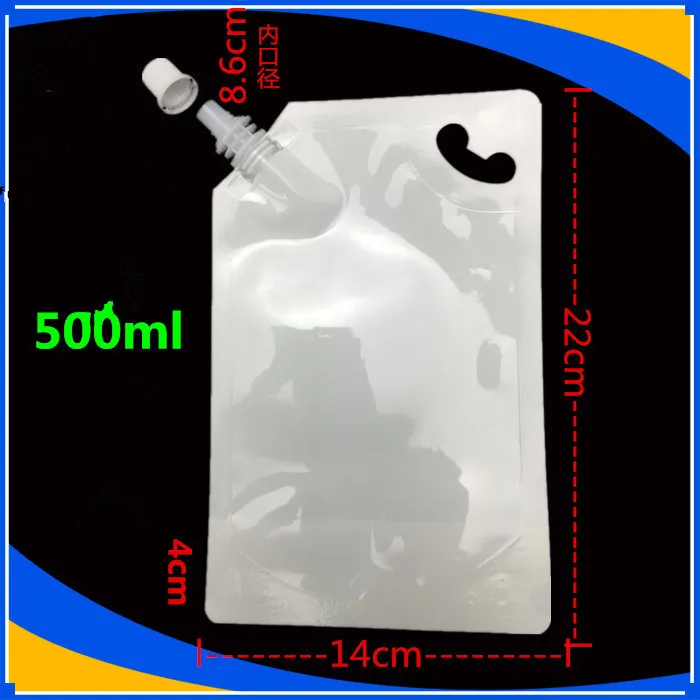 14*22cm 500ml 40Pcs/ Lot White Empty Doypack Spout Bag Drinking Milk Stand Up Spout PE Plastic Storage Pouch Jelly Wine Pocket
14*22cm 500ml 40Pcs/ Lot White Empty Doypack Spout Bag Drinking Milk Stand Up Spout PE Plastic Storage Pouch Jelly Wine Pocket
