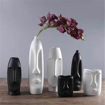 Nordic Minimalist Ceramic Abstract Vase Black And White Human Face Creative Display Room Decorative Figue Head Shape Vase X2199
Nordic Minimalist Ceramic Abstract Vase Black And White Human Face Creative Display Room Decorative Figue Head Shape Vase X2199