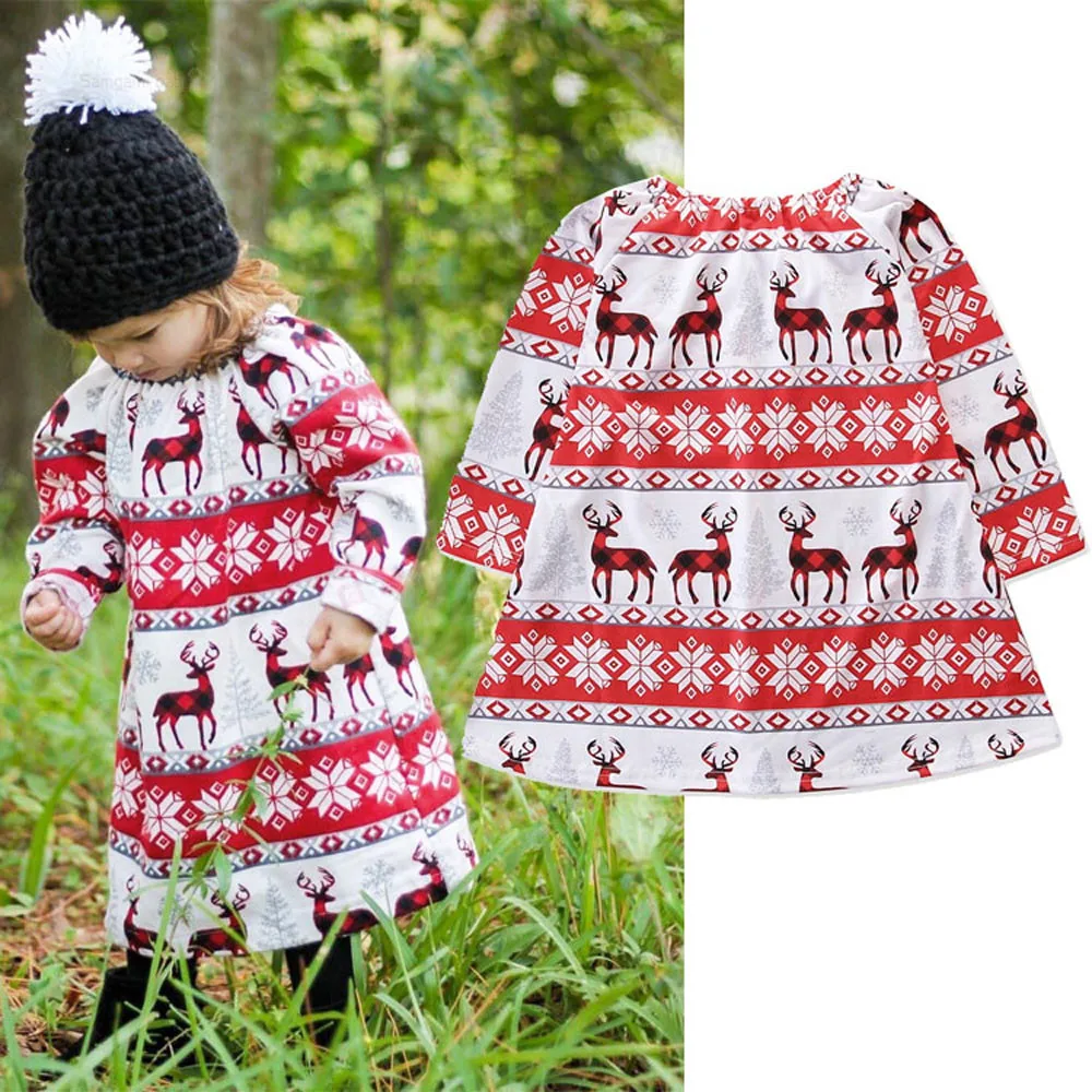 Cute Toddler Infant Baby Girls Christmas XMAS Cartoon Deers Print Dresses Outfits Party Dresses Baby Kid Girl clothes #8
Cute Toddler Infant Baby Girls Christmas XMAS Cartoon Deers Print Dresses Outfits Party Dresses Baby Kid Girl clothes #8