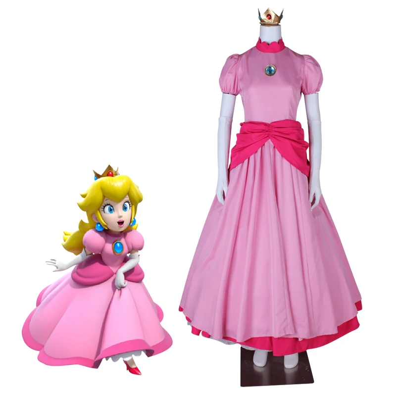 Game Super Mario Peach princess Toadstool Peach Princess dress ink dress Cosplay
Game Super Mario Peach princess Toadstool Peach Princess dress ink dress Cosplay