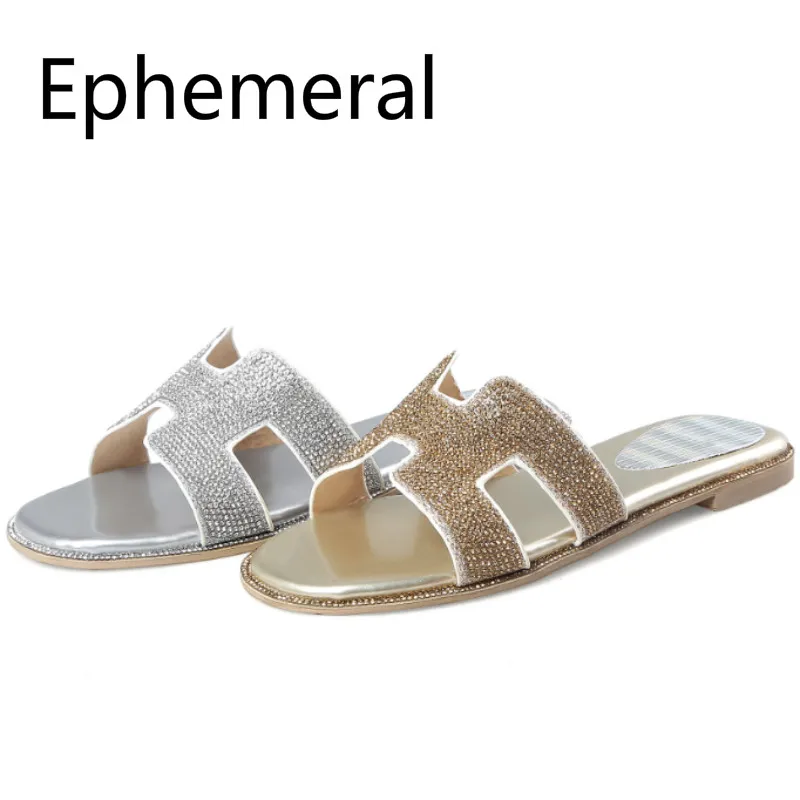Ladies bling crystal slippers luxury shoes flat slippers open toe for H S lides summer beach footwear light plus size 3-14 Gold
Ladies bling crystal slippers luxury shoes flat slippers open toe for H S lides summer beach footwear light plus size 3-14 Gold