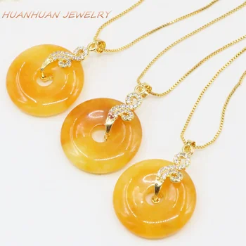 Yellow Chain Stone Pendant Natural Jades Chalcedony 25mm Circle Round Reiki Pendulum Pendants Amulet Zircon Inlay Jewelry B3352
Yellow Chain Stone Pendant Natural Jades Chalcedony 25mm Circle Round Reiki Pendulum Pendants Amulet Zircon Inlay Jewelry B3352