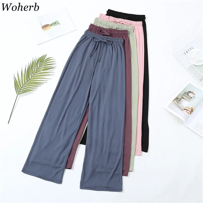 Woherb 2019 New Modis Pants Women Solid Pleated Wide Leg Female Summer High Waist Drawstring Long Trousers Thin Pant 22493
Woherb 2019 New Modis Pants Women Solid Pleated Wide Leg Female Summer High Waist Drawstring Long Trousers Thin Pant 22493