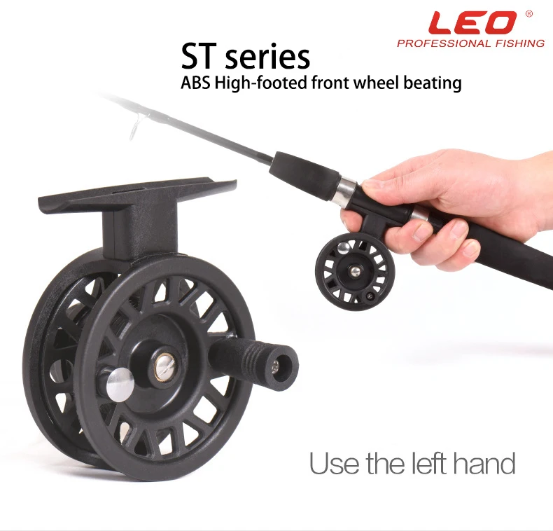 Leo Fishing Reels 27759 ABS Plastic High-footed Front Wheel Fly Reel Ice Wheels Bobbin Black Accessories Pesca | Спорт и развлечения