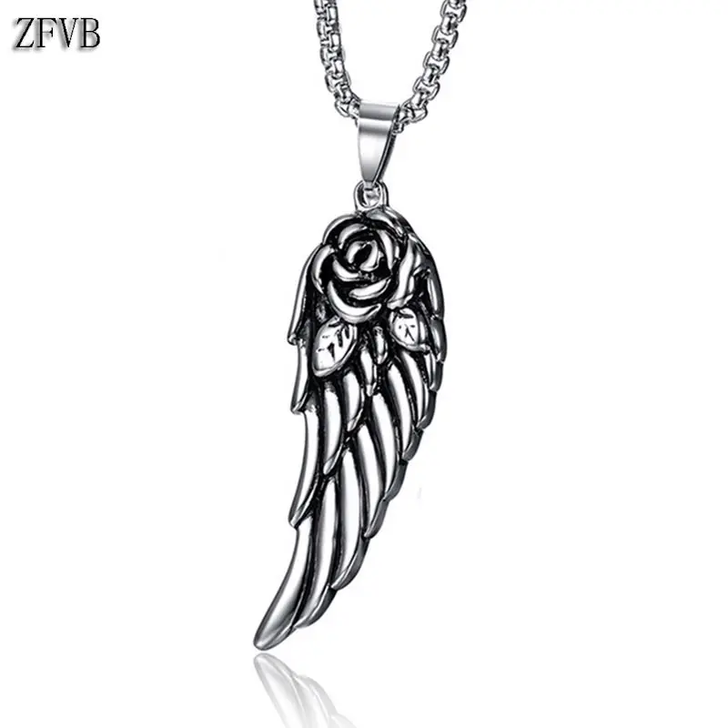 ZFVB Vintage Rose Feather Necklaces Pendant Jewelry Stainless Steel Silver Color Wing Pendant Necklace Bijoux Gifts Free freight
ZFVB Vintage Rose Feather Necklaces Pendant Jewelry Stainless Steel Silver Color Wing Pendant Necklace Bijoux Gifts Free freight