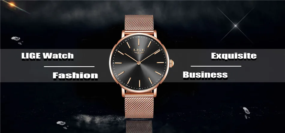 LIGE Women's Luxury Fashion Waterproof Quartz Watch LIGE Women's Luxury Fashion Waterproof Quartz Watch