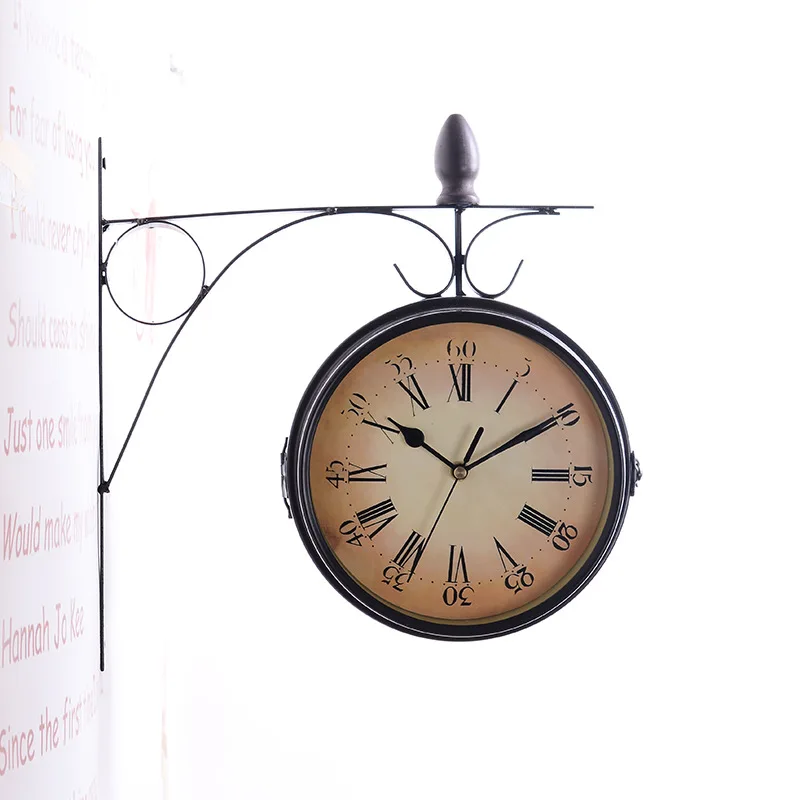 TUDA Iron Mute Wall Clock Home Crafts European-style Needle Wall Clock Vintage Round Double Side Wall Clock
TUDA Iron Mute Wall Clock Home Crafts European-style Needle Wall Clock Vintage Round Double Side Wall Clock