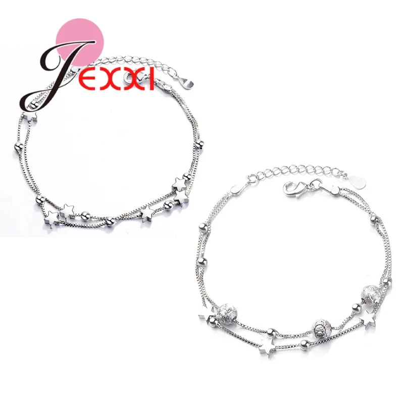 Shiny 925 Sterling Silver Star Bracelets for Women Bijoux Double Layers 2 Style Chains Bracelet Fashion Jewelry Gift Drop ship
Shiny 925 Sterling Silver Star Bracelets for Women Bijoux Double Layers 2 Style Chains Bracelet Fashion Jewelry Gift Drop ship