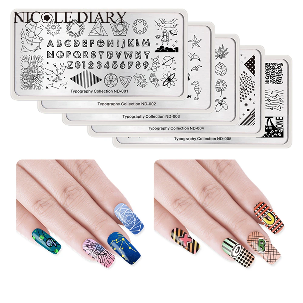 NICOLE DIARY 1Pc Nail Stamping Image Plate Typograhy Tattoo Leaf Rose Feather Nail Art Stamp Template Stencil Nails Tool
NICOLE DIARY 1Pc Nail Stamping Image Plate Typograhy Tattoo Leaf Rose Feather Nail Art Stamp Template Stencil Nails Tool